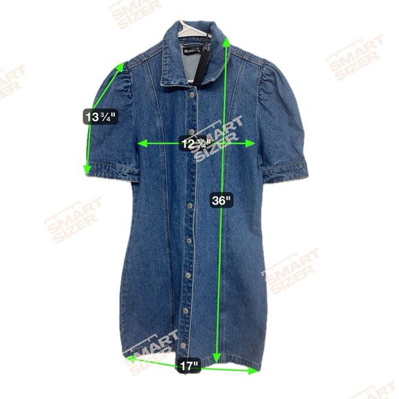 Blank NYC Denim Puff Sleeve Mini Dress Size M - Picture 4 of 4